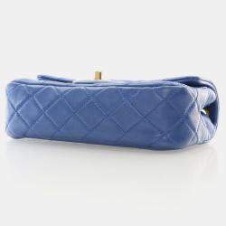 Chanel Mini Rectangular Blue Lambskin Pearl Crush Classic Flap Bag