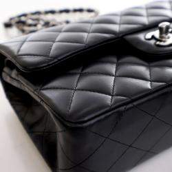 Chanel Classic Double Flap Small Black Lambskin Shoulder Bag