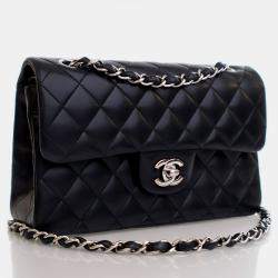 Chanel Classic Double Flap Small Black Lambskin Shoulder Bag