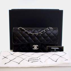 Chanel Classic Double Flap Small Black Lambskin Shoulder Bag