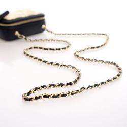 Chanel Extra Mini Black Lambskin Golden Plate Zip Around Vanity Case