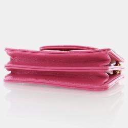 Chanel Mini Pink Lambskin Flap Clutch On Chain
