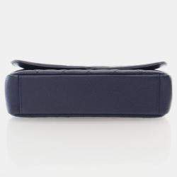 Chanel Small Navy Blue Caviar Filigree Flap Bag