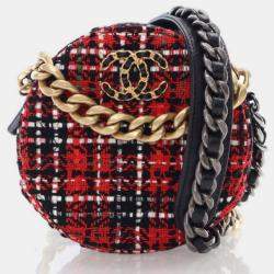 Chanel Multicolor Tweed 19 Round Clutch