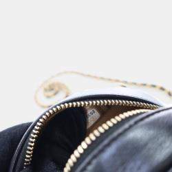 Chanel Black Lambskin Pearl Round Clutch