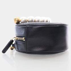 Chanel Black Lambskin Pearl Round Clutch