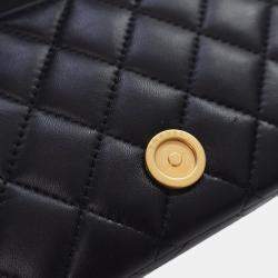 Chanel Mini Black Lambskin Crystal CC Full Flap Bag