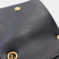 Chanel Mini Black Lambskin Crystal CC Full Flap Bag