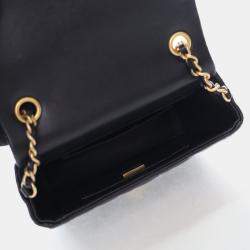 Chanel Mini Black Lambskin Crystal CC Full Flap Bag