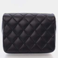 Chanel Mini Black Lambskin Crystal CC Full Flap Bag