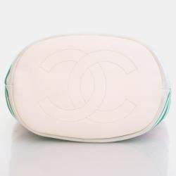 Chanel Medium White Mixed Fiber Venise Biarritz Bucket Bag