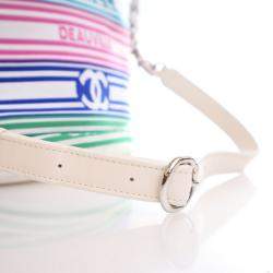 Chanel Medium White Mixed Fiber Venise Biarritz Bucket Bag