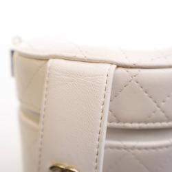 Chanel Mini White Lambskin CC Allure Vanity Case With Chain