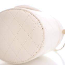 Chanel Mini White Lambskin CC Allure Vanity Case With Chain