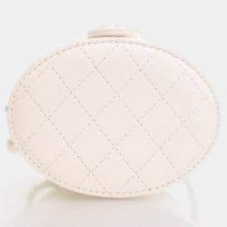 Chanel Mini White Lambskin CC Allure Vanity Case With Chain