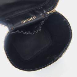 Chanel Vintage Vanity  Black Calfskin Bag