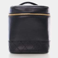 Chanel Vintage Black Calfskin Vanity Bag