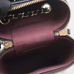 Chanel Vanity CC Black Caviar Phone Holder With Chain