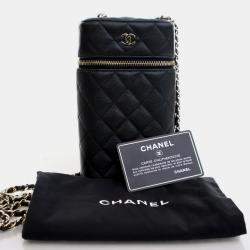 Chanel Vanity CC Black Caviar Phone Holder With Chain