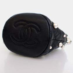 Chanel About Pearls Mini Black Lambskin Bucket Bag