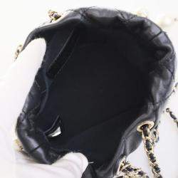 Chanel About Pearls Mini Black Lambskin Bucket Bag