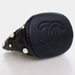 Chanel About Pearls Mini Black Lambskin Bucket Bag