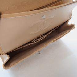 Chanel Classic Double Flap Medium Beige Caviar Shoulder Bag