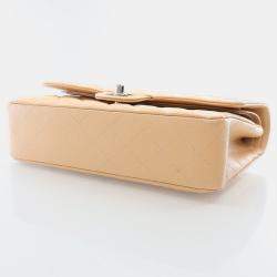 Chanel Classic Double Flap Medium Beige Caviar Shoulder Bag