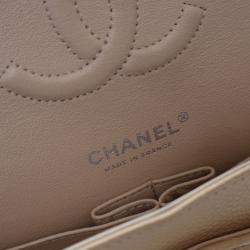 Chanel Classic Double Flap Medium Beige Caviar Shoulder Bag