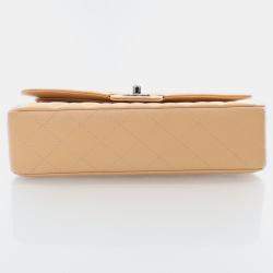 Chanel Classic Double Flap Medium Beige Caviar Shoulder Bag