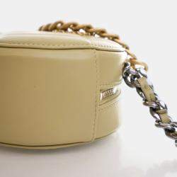 Chanel Green Lambskin 19 Round Clutch With Chain