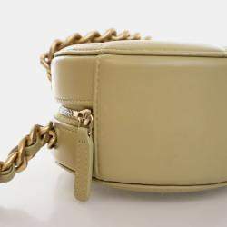 Chanel Green Lambskin 19 Round Clutch With Chain
