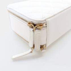 Chanel Small White Caviar Pick Me Up Vanity Case