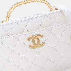 Chanel Small White Caviar Pick Me Up Vanity Case