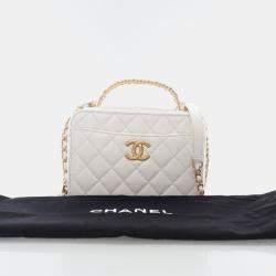 Chanel Small White Caviar Pick Me Up Vanity Case