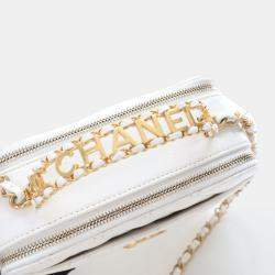 Chanel Small White Caviar Pick Me Up Vanity Case