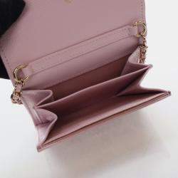 Chanel Pink Caviar Coco Candy Card Holder On Chain