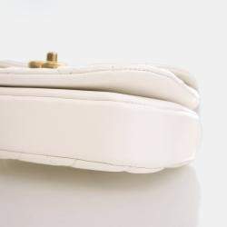 Chanel Crystal Top Small White Calfskin Handle Flap Bag