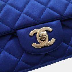 Chanel Classic Rectangular Mini Blue Satin Flap Bag
