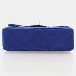 Chanel Classic Rectangular Mini Blue Satin Flap Bag