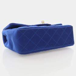 Chanel Classic Rectangular Mini Blue Satin Flap Bag