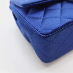 Chanel Classic Rectangular Mini Blue Satin Flap Bag