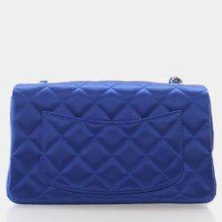Chanel Classic Rectangular Mini Blue Satin Flap Bag