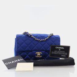 Chanel Classic Rectangular Mini Blue Satin Flap Bag
