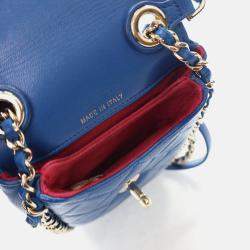  Chanel CC Chain Blue Lambskin Phone Holder Bag