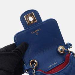  Chanel CC Chain Blue Lambskin Phone Holder Bag