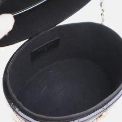 Chanel Black Patent Round Vanity Clutch