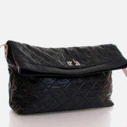 Pre Owned Chanel Reissue Black Caviar Messenger Flap Bag