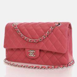 Chanel Classic Double Flap Medium Pink Lambskin Bag