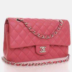 Chanel Classic Double Flap Medium Pink Lambskin Bag